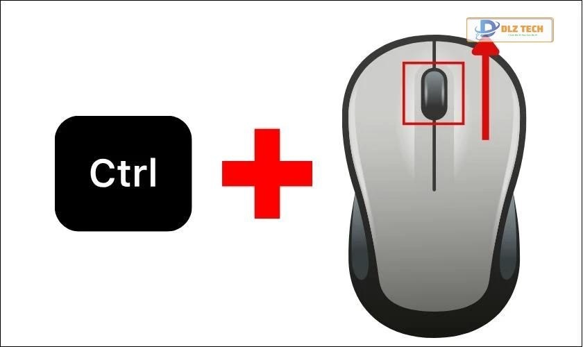 Phóng to màn hình bằng con lăn chuột