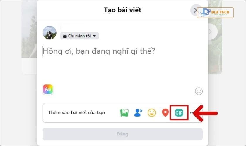 Nhấn vào biểu tượng GIF