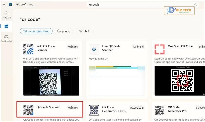 cách dùng ứng dụng qr code scanner tải xuống từ microsoft store
