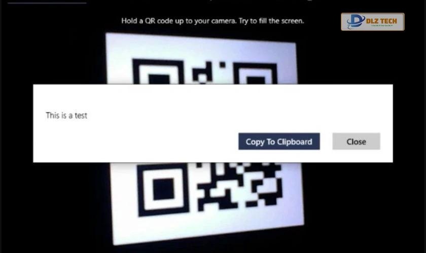 kết quả scan mã qr bằng ứng dụng trên microsoft store