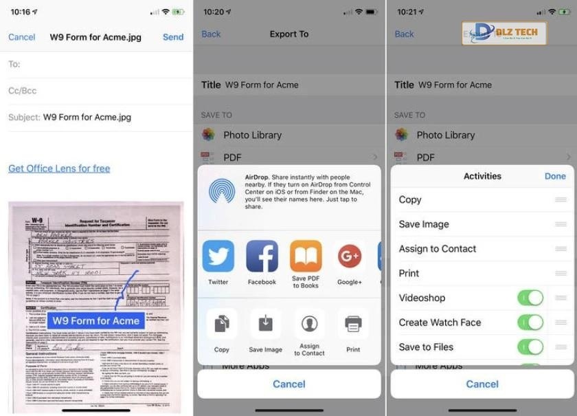 Nhấn vào liên kết để chia sẻ cho Outlook hoặc Mail