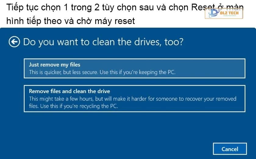 Cách reset máy tính Win 10 khi bị đơ