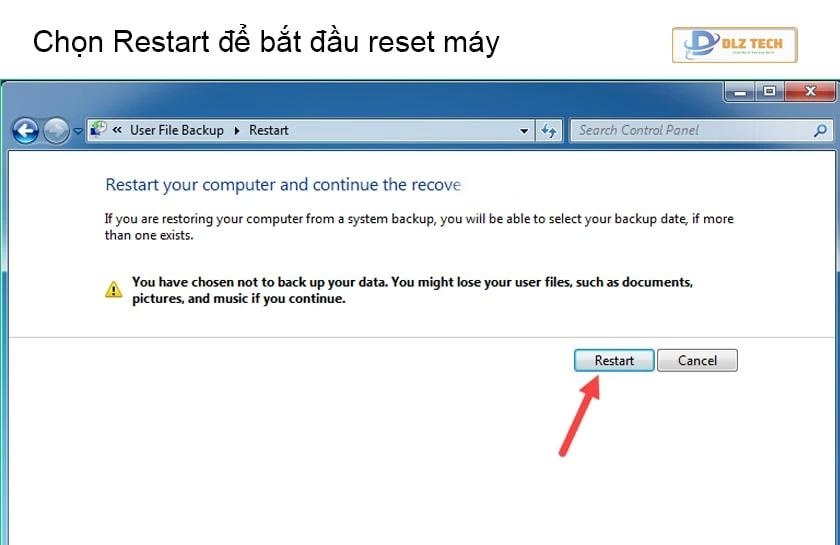 Cách reset máy tính Win 7 bằng Control Panel