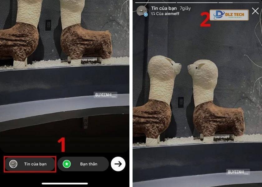 reup story instagram trên điện thoại