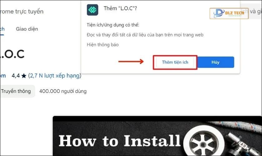 Hãy xác nhận Thêm tiện ích