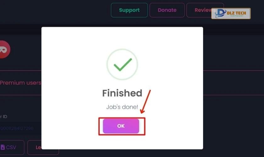 Nhấp vào nút OK để hoàn tất