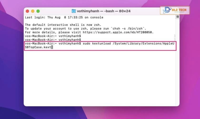 Vô hiệu hóa bàn phím MacBook bằng Terminal