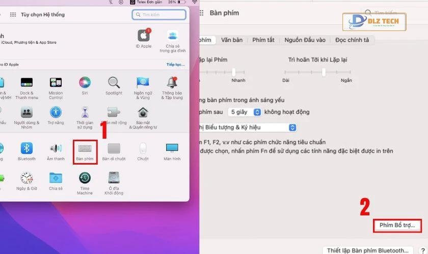 Nhấp vào Phím bổ trợ