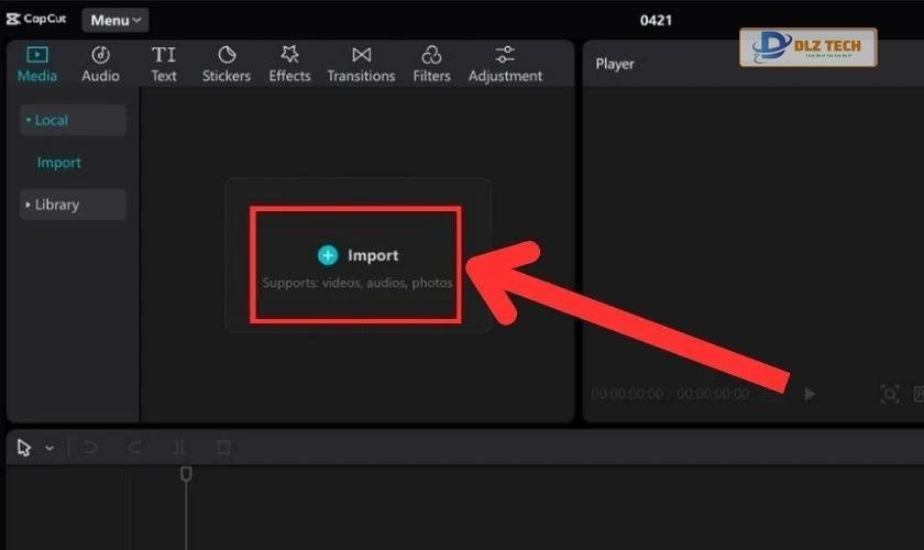 Chọn video để chỉnh sửa trên Capcut