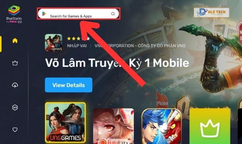 Tìm kiếm Capcut trong BlueStacks