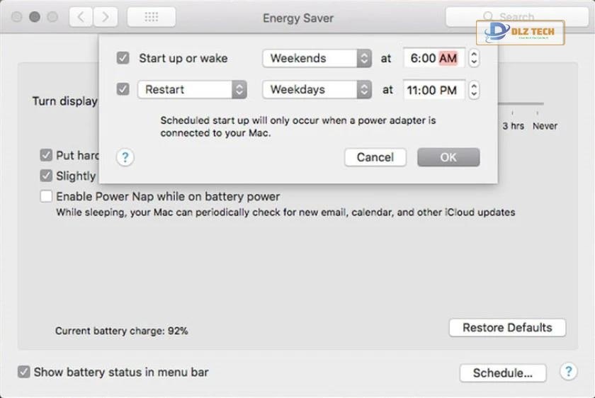 Hẹn giờ bật- tắt máy trên Macbook