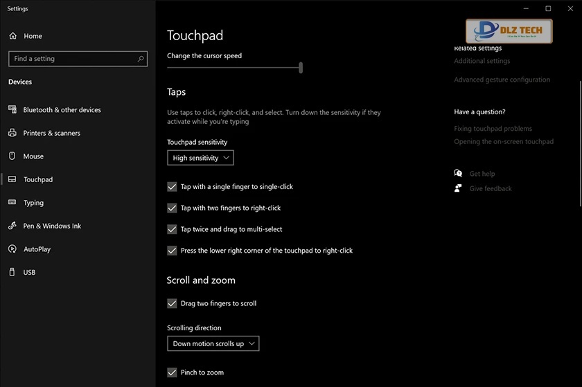 Tùy chỉnh thiết lập