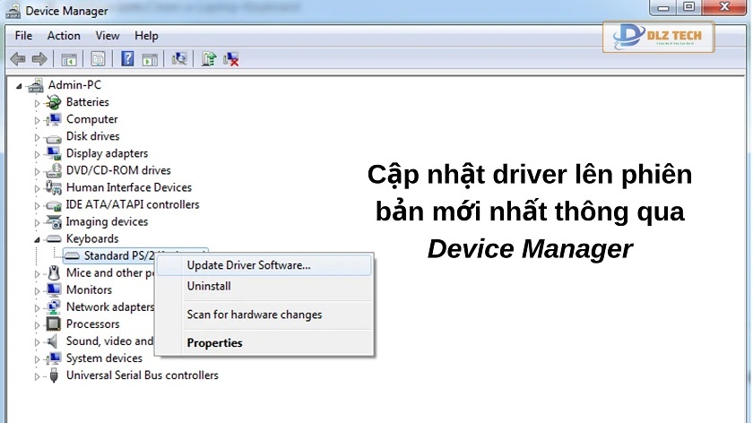 Cập nhật driver bàn phím