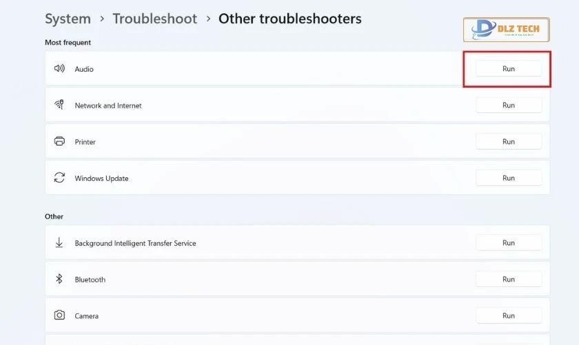 Chạy trình gỡ rối âm thanh