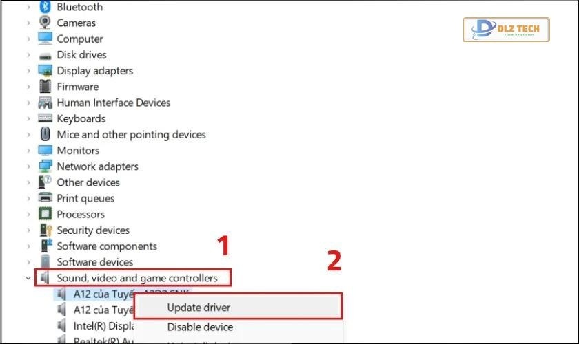Chọn Update driver