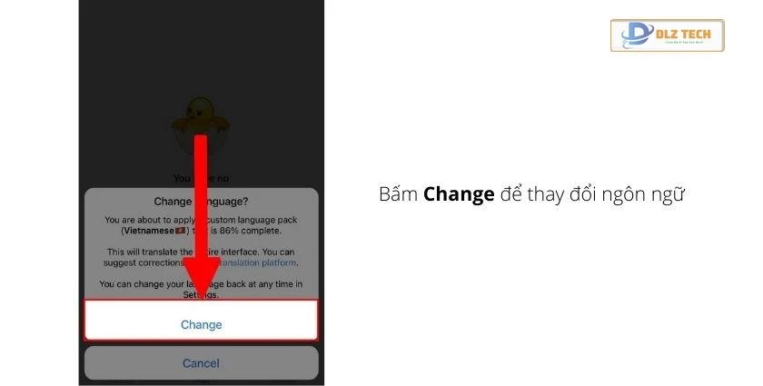 bấm Change