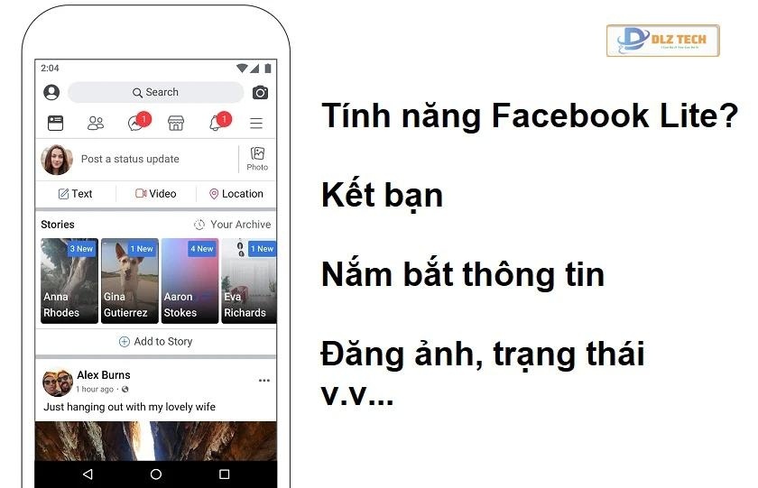 Những tính năng nổi bật sau khi tải Facebook Lite