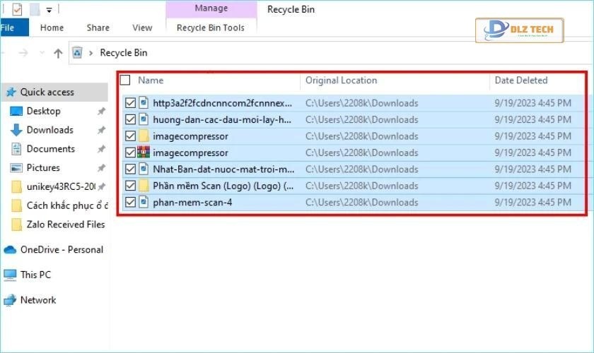 Thường xuyên dọn dẹp thùng rác (Recycle Bin)