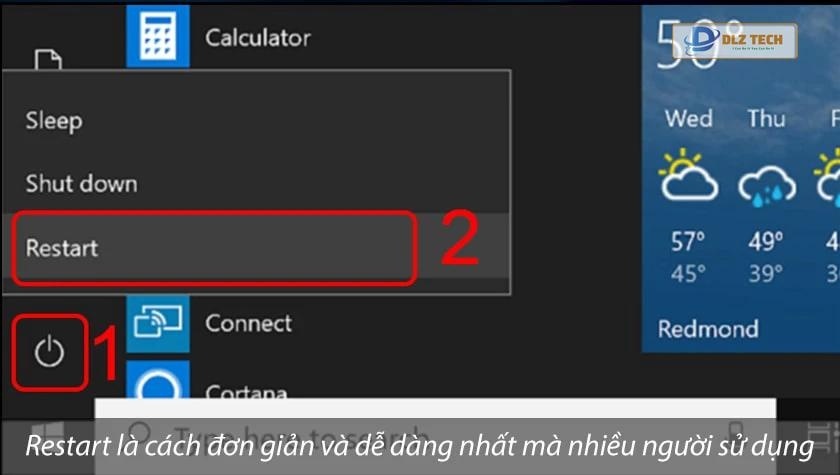 Khởi động lại máy tính