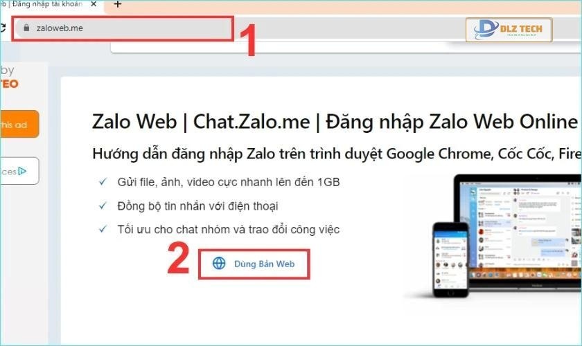 Đổi qua sử dụng Zalo Web