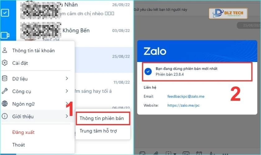 Update Zalo, sửa lỗi không kết nối được