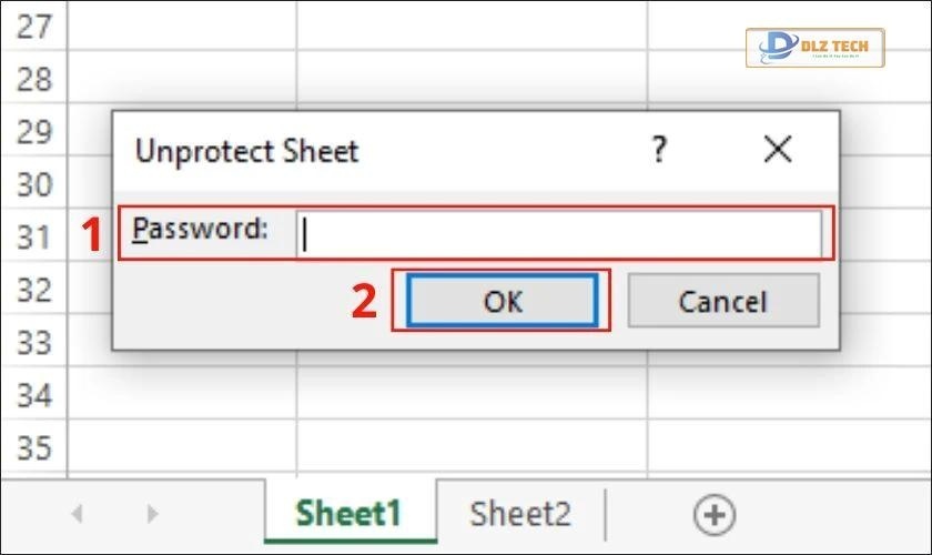 Nhập mật khẩu đã thiết lập để mở khóa