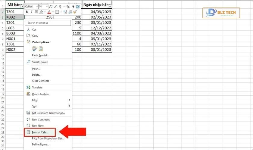 Phím tắt khóa ô trong excel