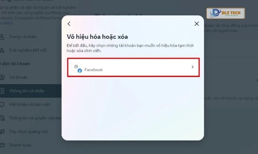 Chọn vào tài khoản của bạn