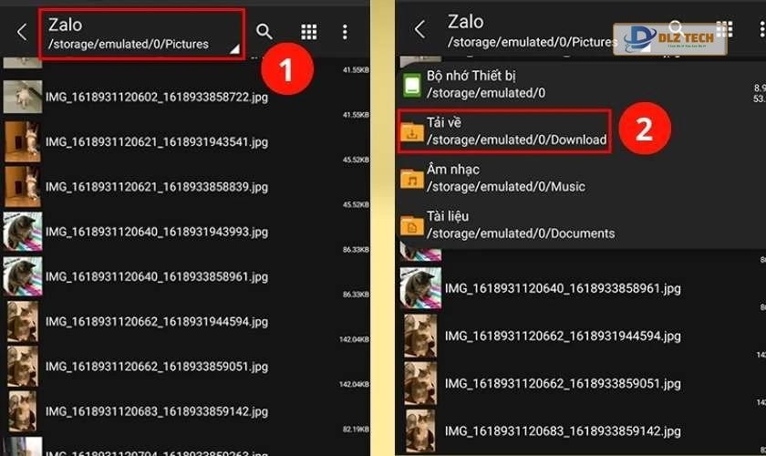 Chọn ảnh dã khôi phục cần tải về