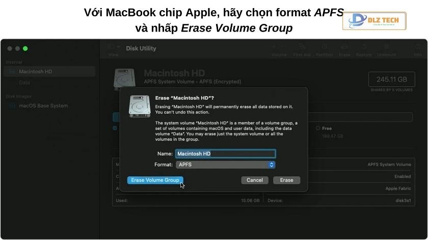 Hướng dẫn khôi phục cài đặt gốc MacBook Air / Pro với chip Apple