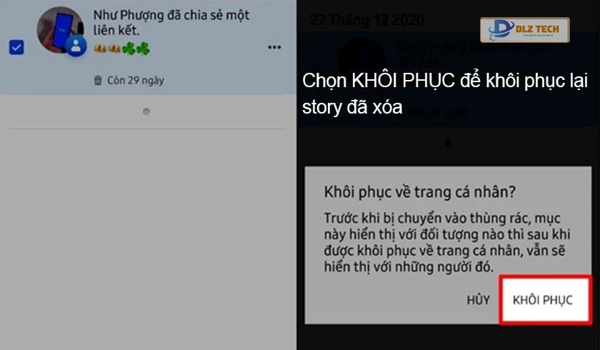 Cách khôi phục story đã xóa trên Facebook bằng điện thoại