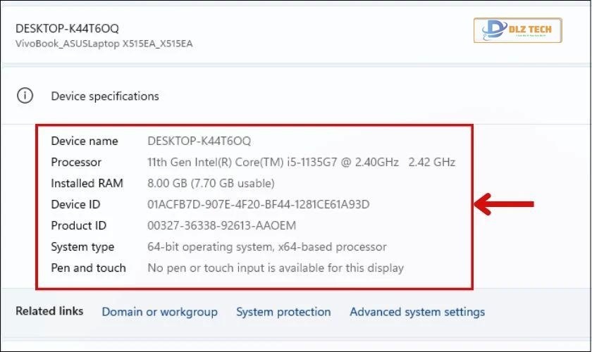 Các thông tin cấu hình của máy tính