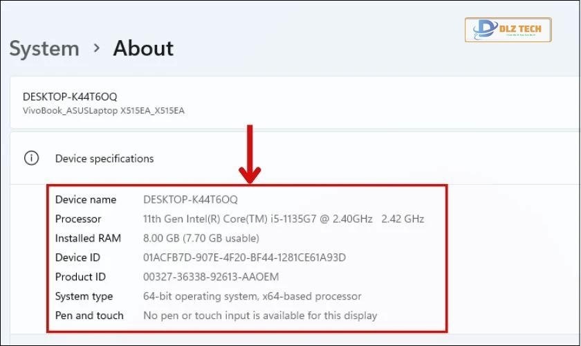 Thông tin cấu hình của máy tính