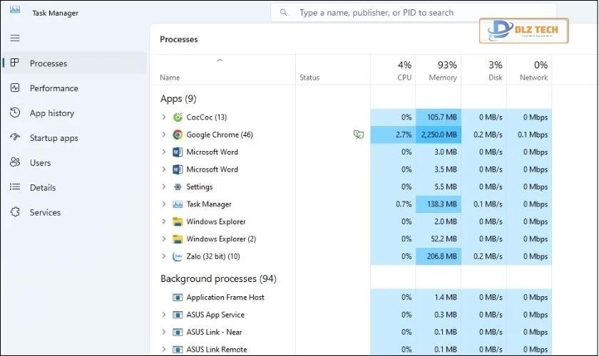 Truy cập vào Task Manager