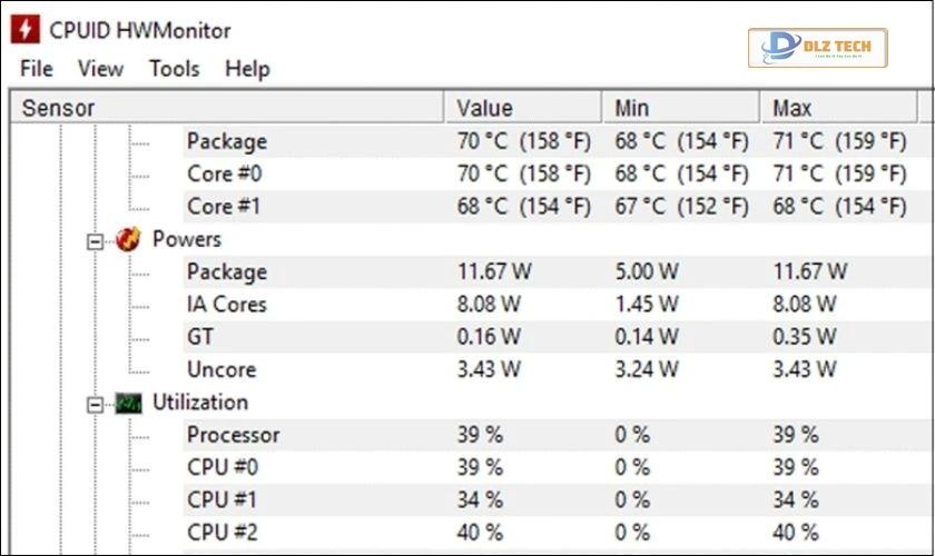 Kiểm tra độ chai pin laptop bằng phần mềm CPUID HWMonitor