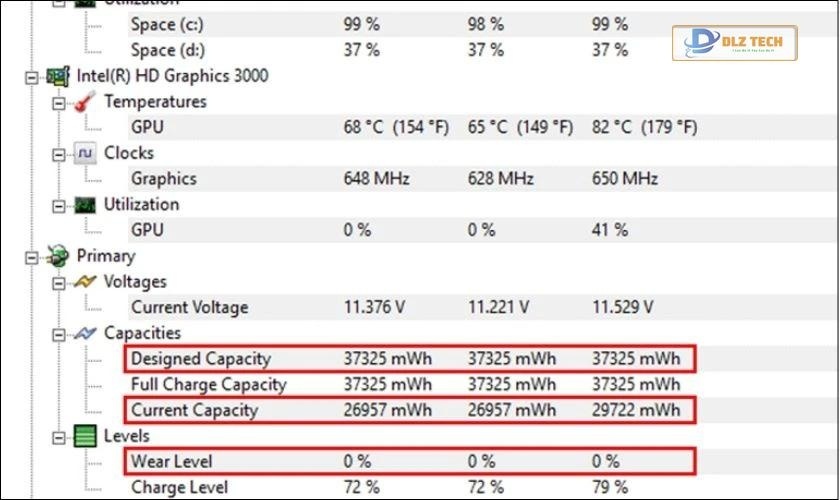 Kiểm tra độ chai pin của laptop qua các thông số