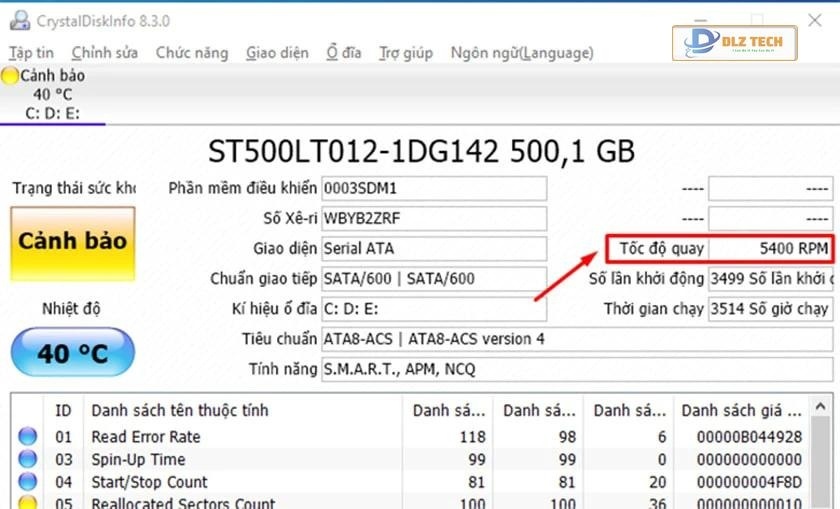 Kiểm tra ổ cứng SSD bằng phần mềm CrystalDiskInfo
