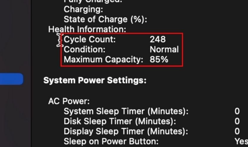 Kéo xuống và xác định 3 chỉ số Health information của máy