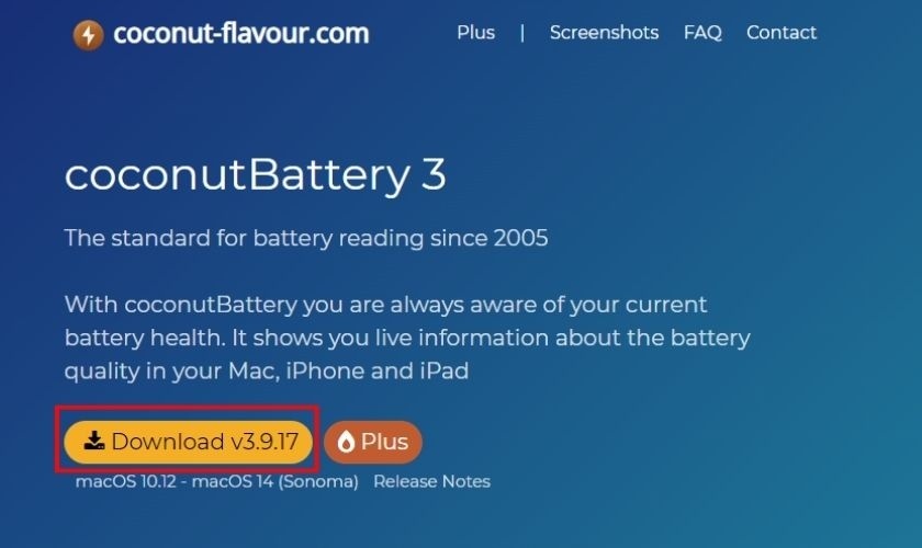 Kiểm tra độ chai pin Macbook qua Coconut Battery