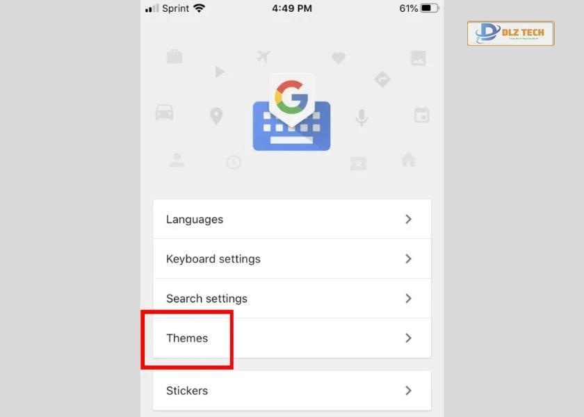 truy cập themes trên iphone
