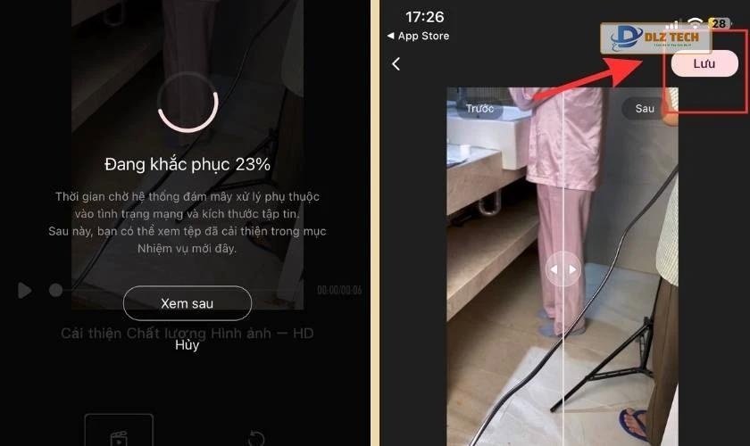 Chọn video muốn sửa và chờ đợi, sau đó Lưu