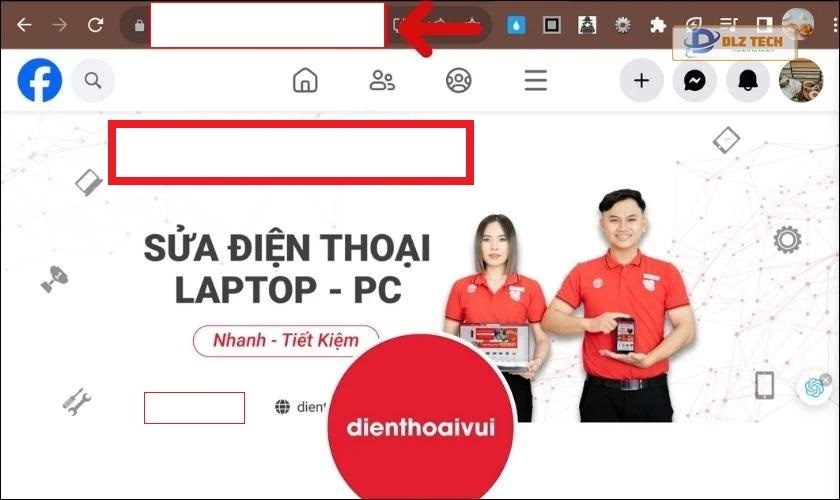 Đường liên kết sẽ hiện ra ở trong ô đường link phía trên màn hình