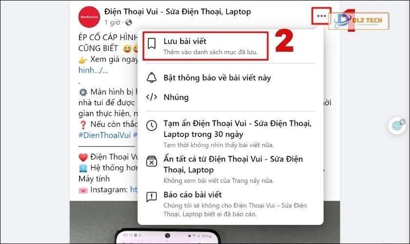 Có cách lưu lại bài viết Facebook đã lấy đường link không?