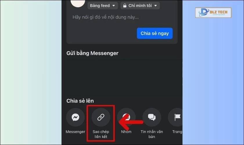 Nhấn chọn vào biểu tượng Sao chép liên kết