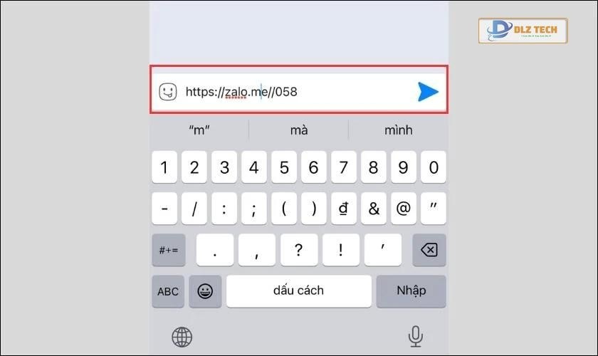 Nhập theo cú pháp và nhấn Gửi