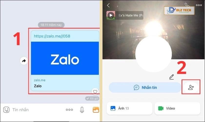 Nhấn vào link Zalo và ấn vào Kết bạn