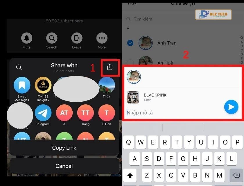 Cách lấy Telegram link trên điện thoại