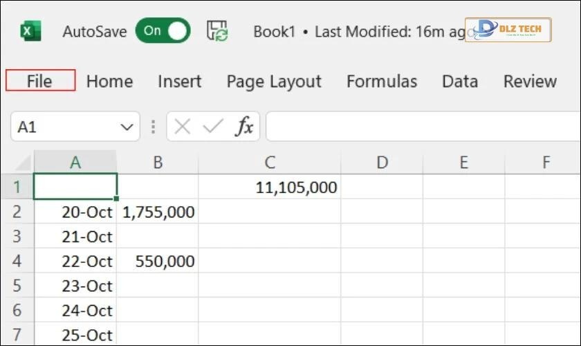 cách lấy lại file excel chưa lưu bằng autorecover