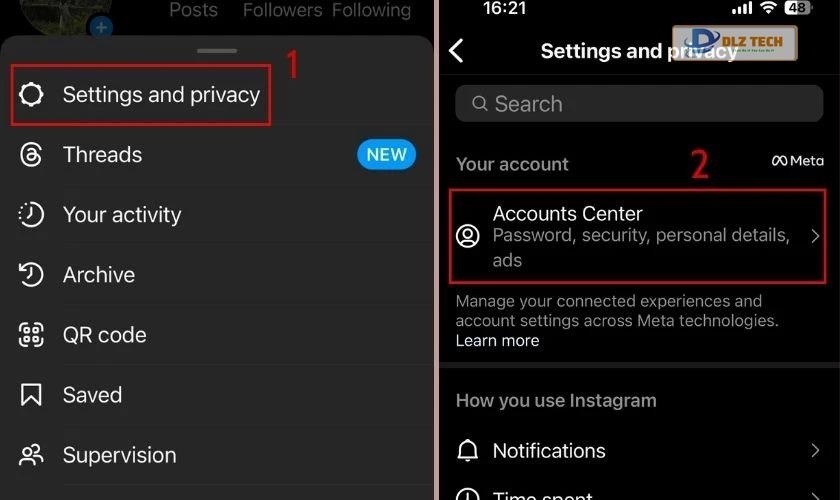 Chọn Trung tâm tài khoản