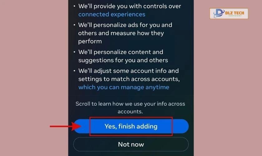 Nhấn Có, đồng ý thêm